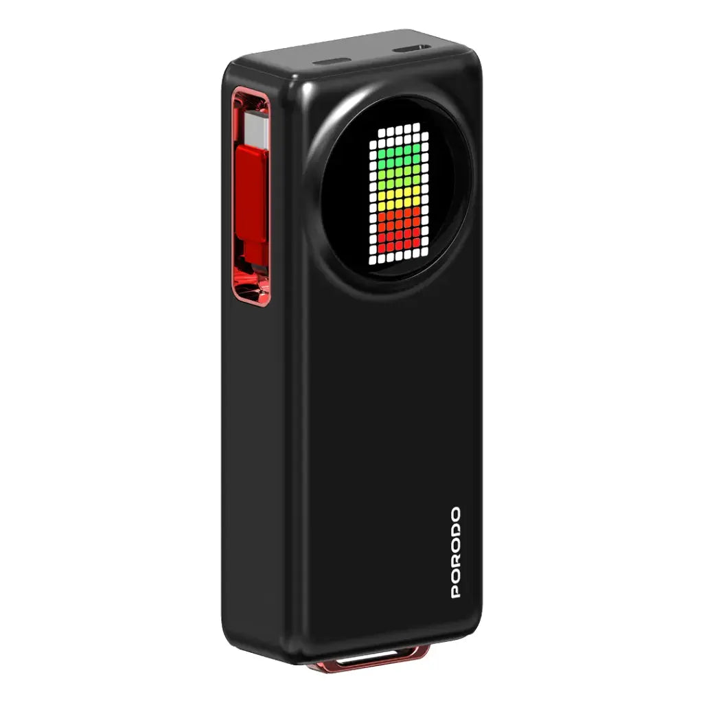 Porodo 10000mAh Animaterd Display Power Bank 68cm Retractable Type-c PB072