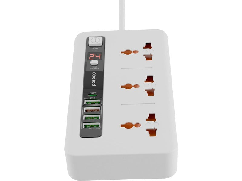 Porodo Multi-Port Power Sockets (4 USB-A/1 USB-C) 2M