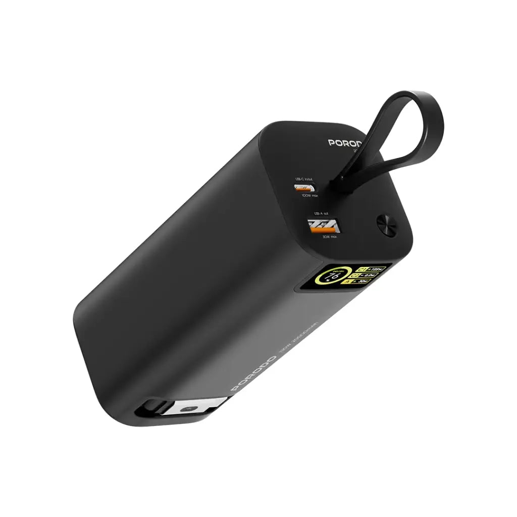 Porodo 20000mAh Power Bank 130W 1m Retractable Type-c