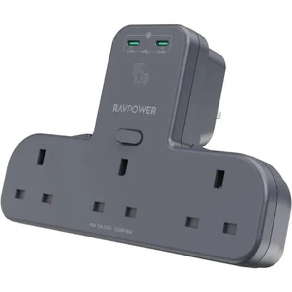 Ravpower Power Outlet Extender With 3 AC Outlets And 2 USB-C PD 45W - RP-PC1069