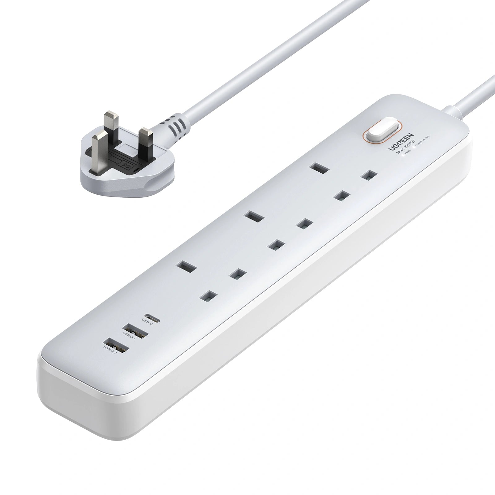 Ugreen 3AC Power Strip With Master Switch (2a1c) - CD286