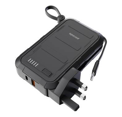 Porodo 10000mAh Wall Charger Power Bank Integrated Type-c And Lightning PB051