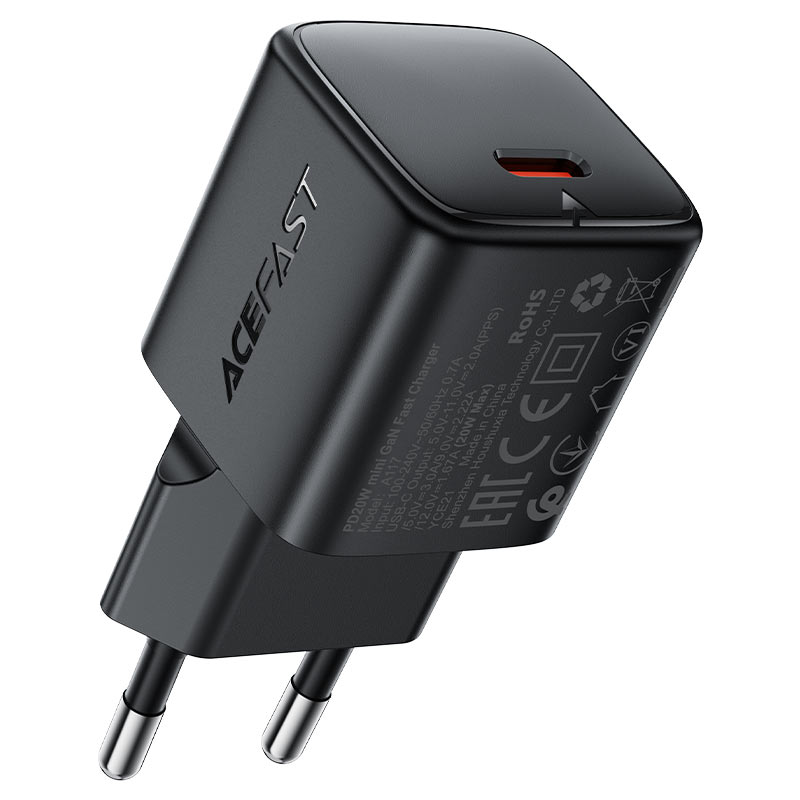 Acefast 20W Single USB-C Charger Fast Charging -A4 Black