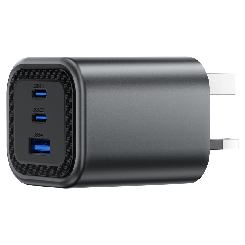 Acefast Gan Fast Three Port Charge 2xUSB-C+USB-A Ports 65W - A122 Black
