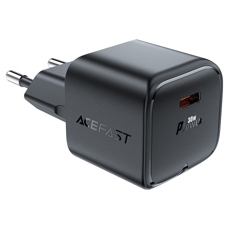 Acefast Gan Single Port Charger Mini Size USB-C Port 30W - A77 Black