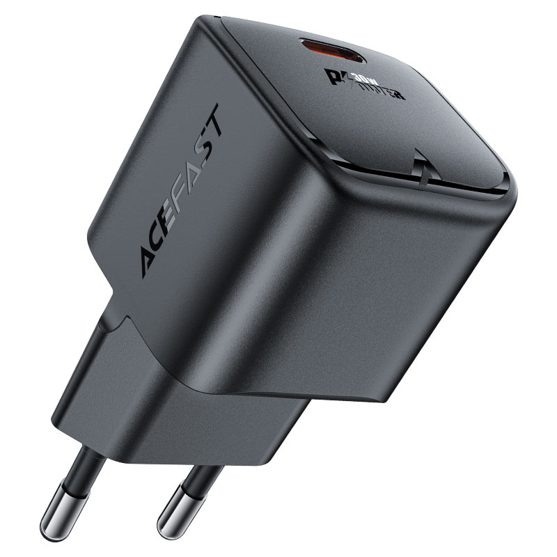 Acefast Gan Single Port Charger Mini Size USB-C Port 30W - A77 Black