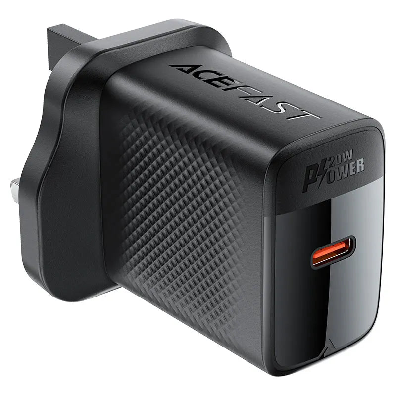 Acefast Gan Single Port Charger With USB-C Port 20W - A83 Black