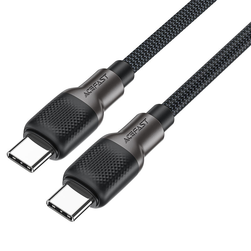 كابل بيانات وشحن سريع من Acefast، USB-C إلى USB-C، 60 واط، 1.2 متر - C10-03، أسود