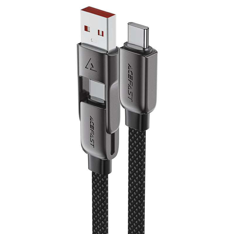 كابل بيانات وشحن سريع من Acefast، من USB-AC إلى USB-C، بقوة 60 واط، بطول 1.2 متر - C13-04، أسود
