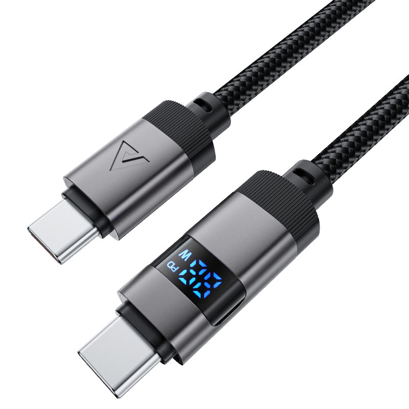 كابل بيانات وشحن سريع من Acefast، USB-C إلى USB-C، 60 واط، 1.2 متر - C15-03، أسود