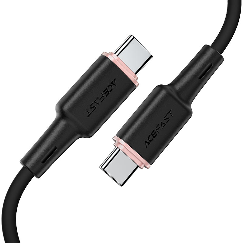 Acefast Soft And Durable Silicone Material USB-C TO USB-C 60W 1.2m - C2-03 Black