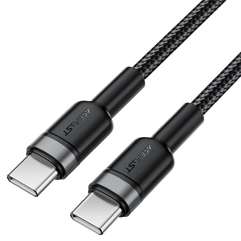 كابل بيانات وشحن سريع من Acefast، USB-C إلى USB-C، 60 واط، 1.2 متر - C22-03، أسود