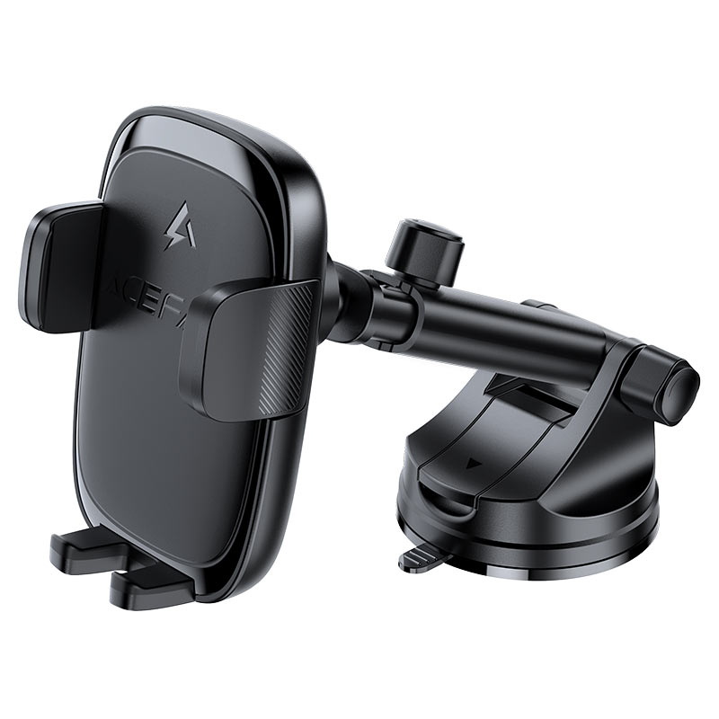 Acefast In-Car Phone Holder With 15W Fast Wireless ChargerPress Type-c Clamps - D49 Black