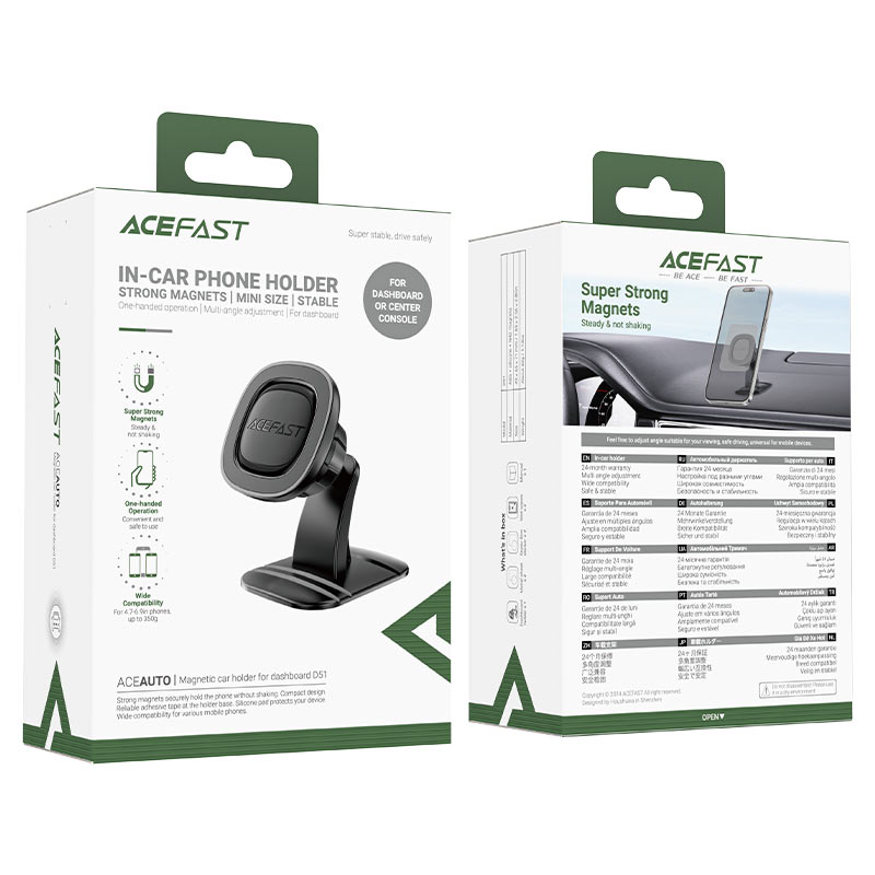 Acefast In-Car Phone Holder Strong Magnets Mini Size Stable - D51 Black