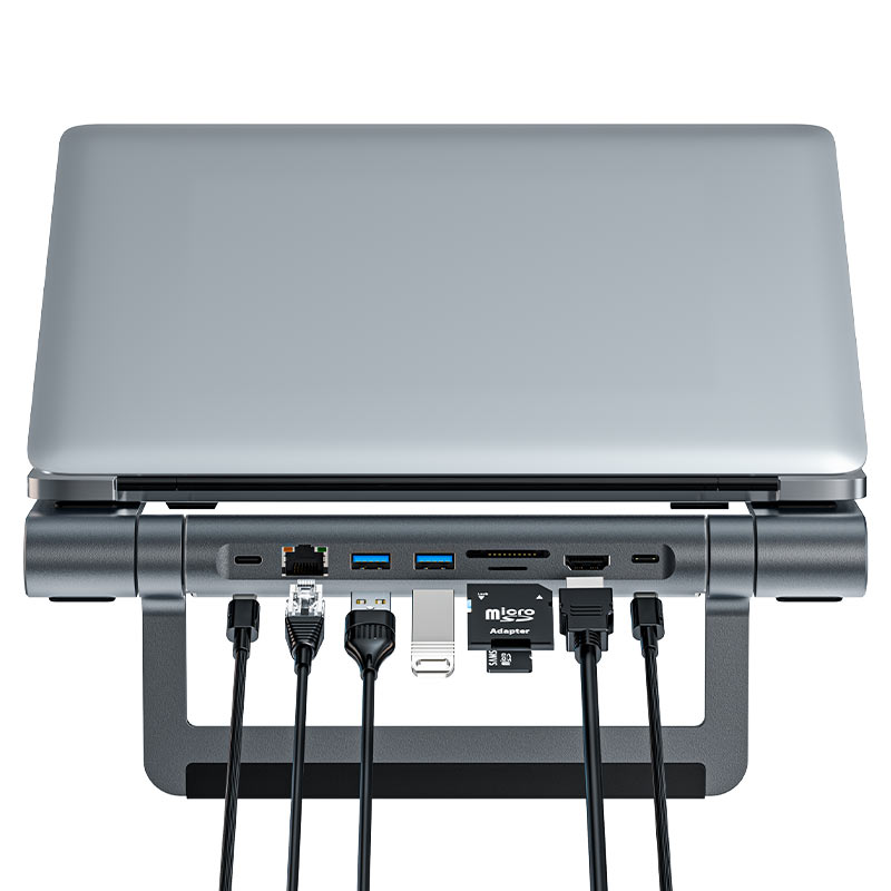 Acefast Multifunctional Stand 8 in 1 USB-C Hub For Laptop - E5 Plus Spacy Gray