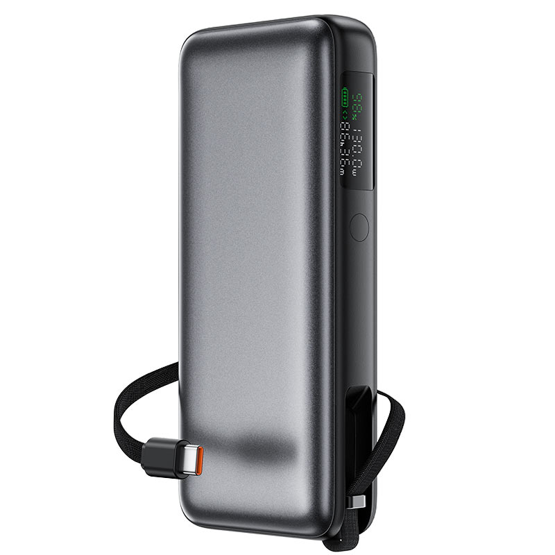 Acefast 20000mAh Fast Power Bank Built-in USB-C IN-Out Charging Cable PD130W - M22 Black