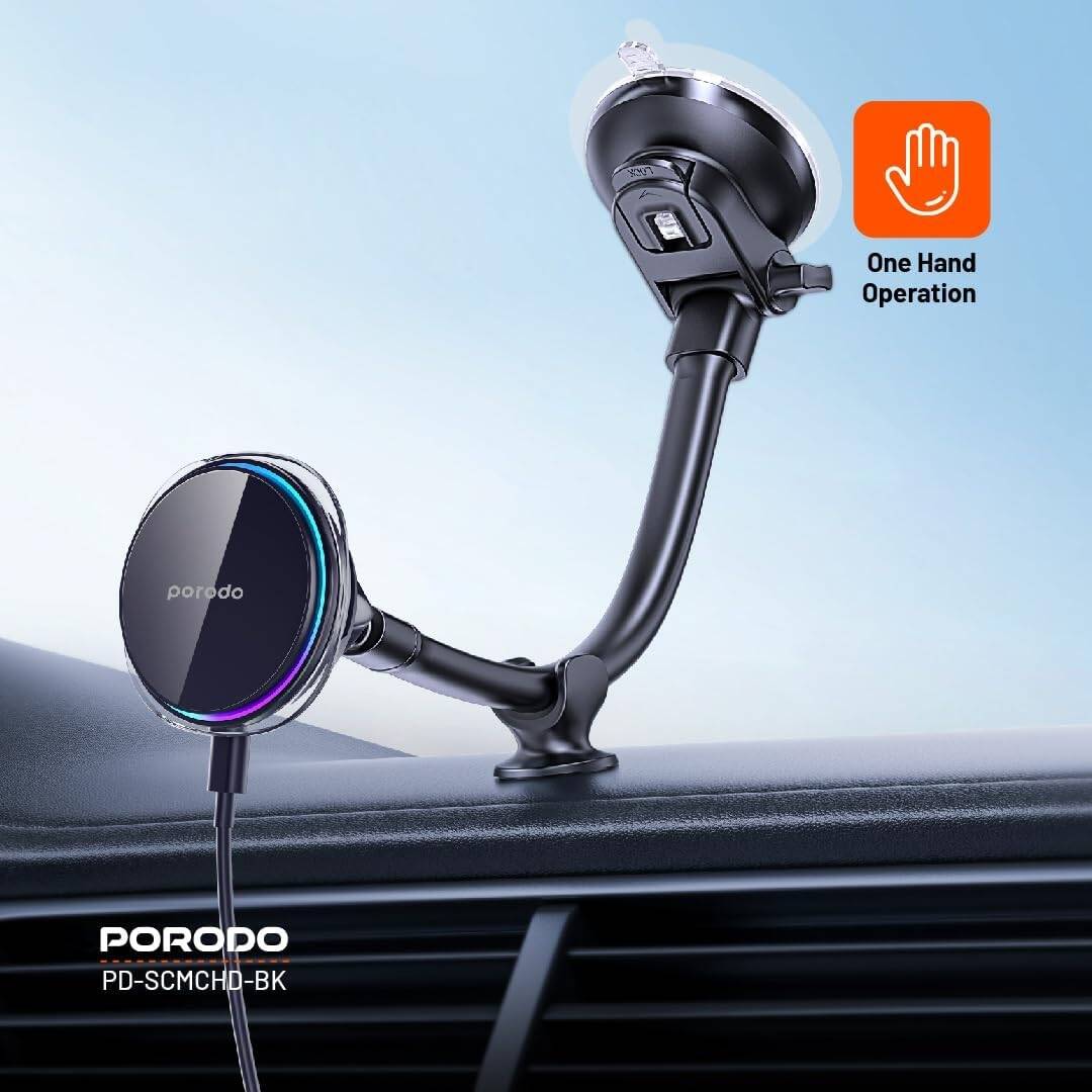 Porodo Semiconductor Cooling Magsafe Charging Mount Windshield Dashboard
