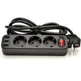 Hoco 3 USB+3 BIT Multifunctional Safety Socket 4000W (NS-2)1.8m