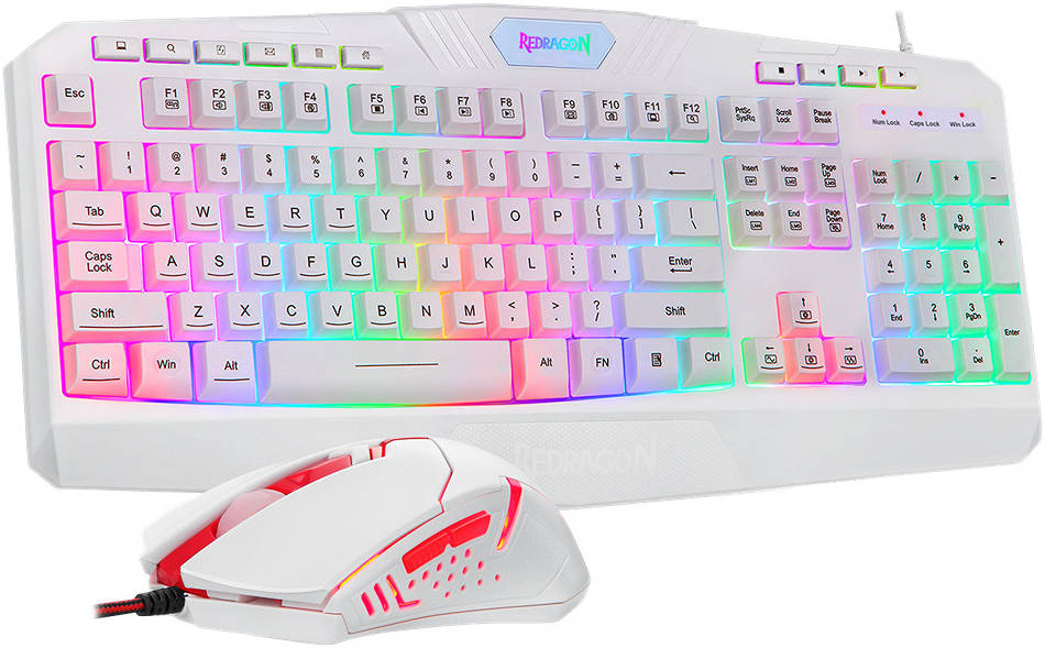 Redragon Gaming Essentials S101W Keyboard/Mouse 2 in 1 Set - White