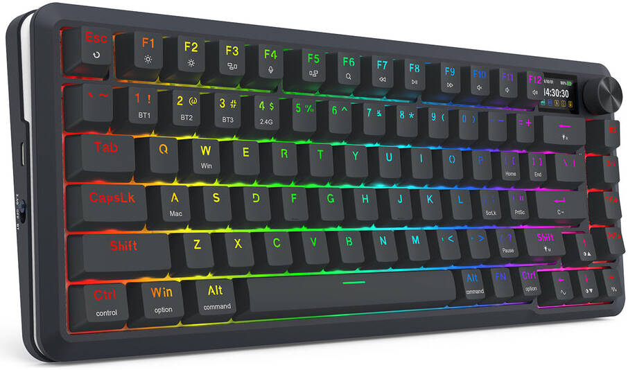 Redragon Flekact Pro Wired 2.4G Wireless-BT Modes With LCD - K708 RGB Pro 3