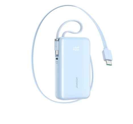 Joyroom 35W Mini Power Bank with Built in Type-C Cable Carrying USB-L Cable JR-PR2L Pink