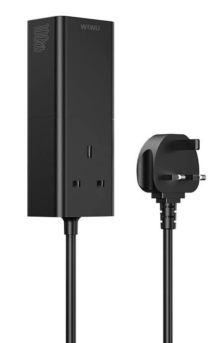 شريط طاقة سطح المكتب Wiwu Wall Powerstrip من نتريد الغاليوم ثنائي USB-C + ثنائي USB-A 100 واط