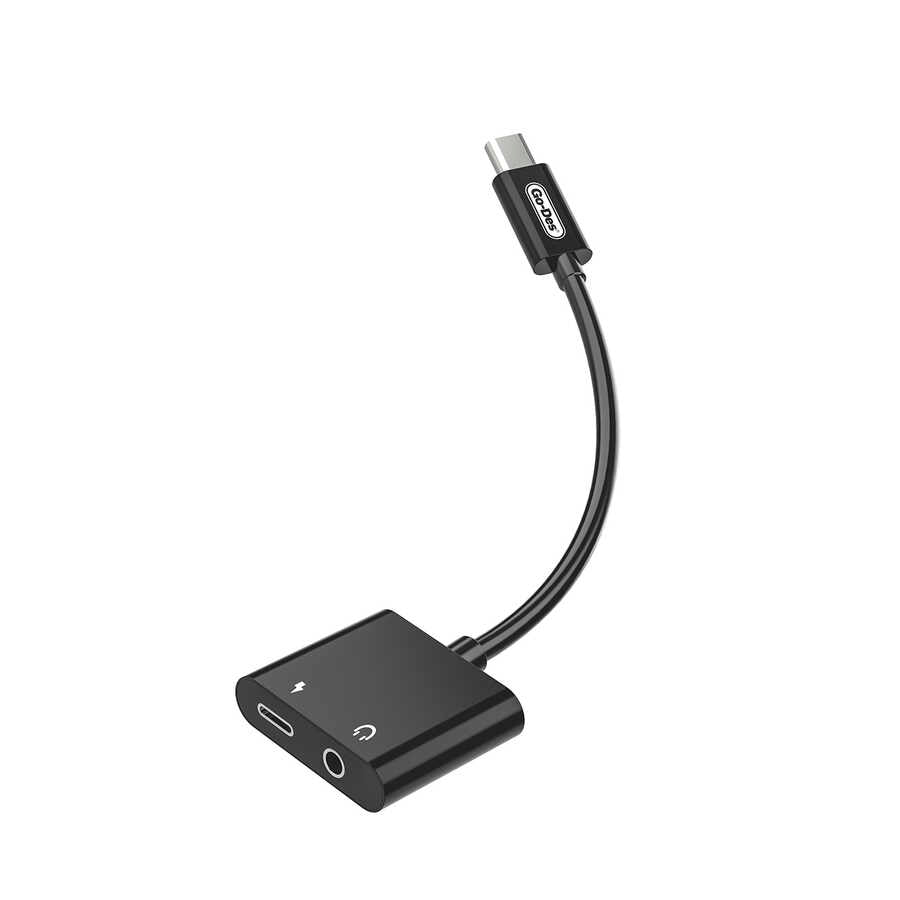 GO-Des 2 in 1 USB-C T0 3.5mm Famale Stereo Audio Adapter Audio & Connector 18W - GD-UC038