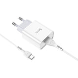Hoco Single Port Charger Set With Cable Usb-A TO Typ-C 1M - C81A