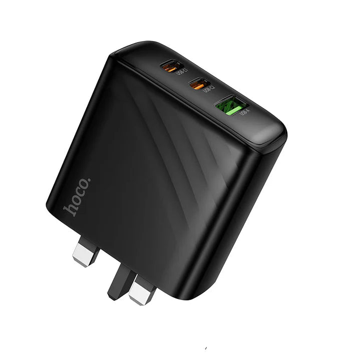 Hoco Super Fast Charging Adapter 3 Ports 45W - CS26B Black