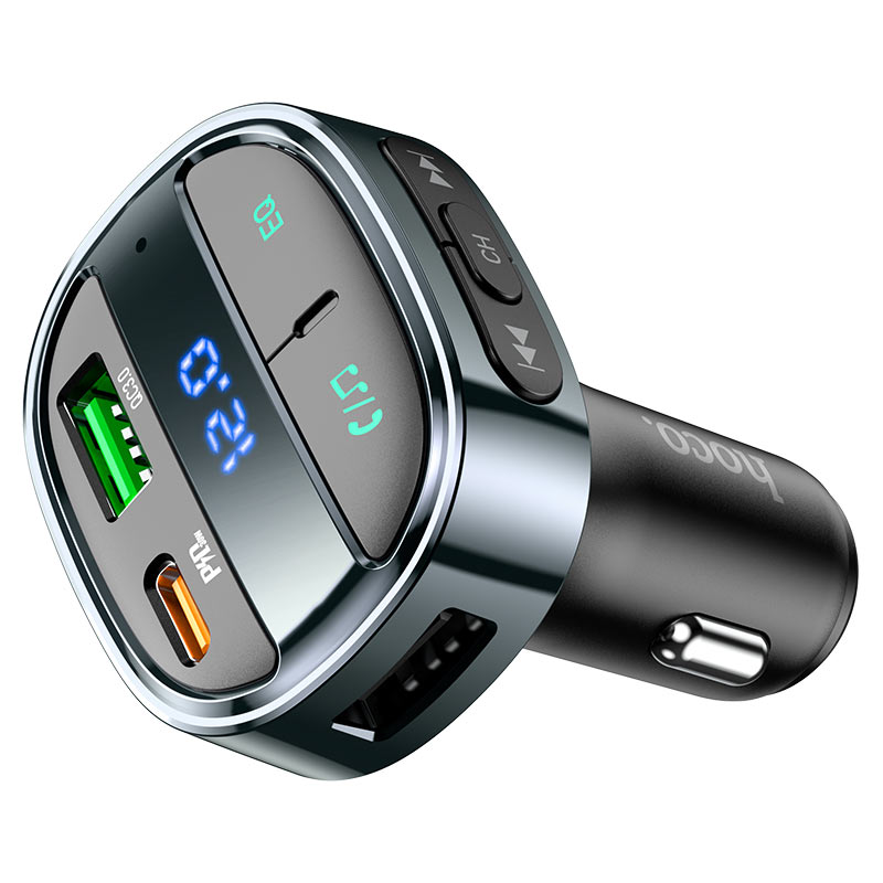 ‎hoco PD30W Car Charger And Wireless Fm Transmitter E70 Black