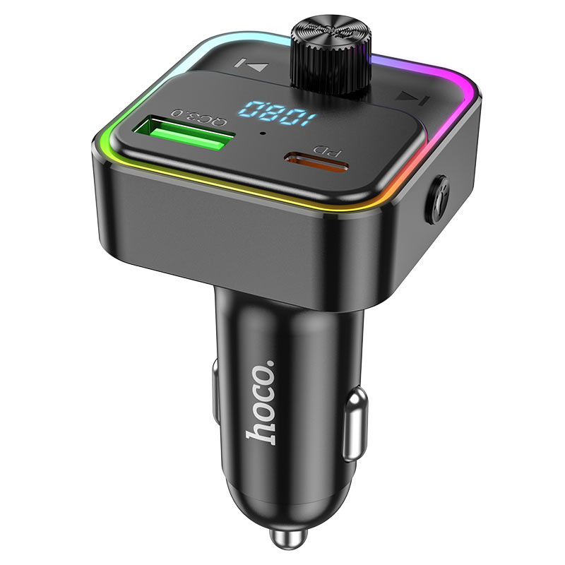 ‎hoco PD30W Car Charger And Wirelees Fm Transmitter E81 Black