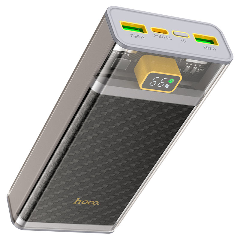 hoco Fully Comptible Thre Ports Charge Power Bank 20000mAh - J103A Black