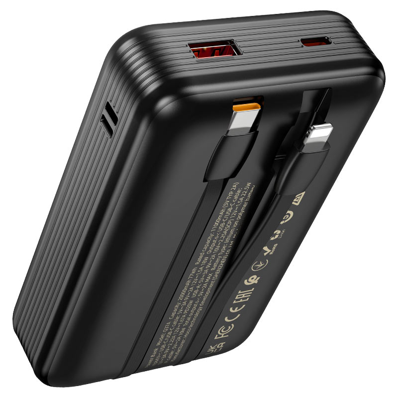 باور بانك هوكو 4 مخارج ومدخلين متوافق تمامًا مع الشحن السريع 20000 مللي أمبير في الساعة Q37A