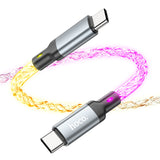 Hoco Shine Charging Data Cable Usb-C TO Usb-C 1M 60W U112 - Led Colorful