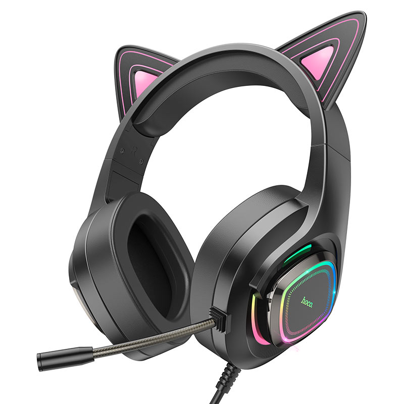 Hoco Gaming Head Phones 40mm Big Speaker W107 Black