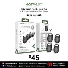 Acefast Intelligent Positioning Tag Set Precise Global Search Find Nearby 4 Pack - S2 Black