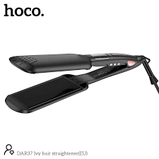 hoco Hair Straightenep Wide Plate LCD Display Adjustable Temperature - DAR37 Black