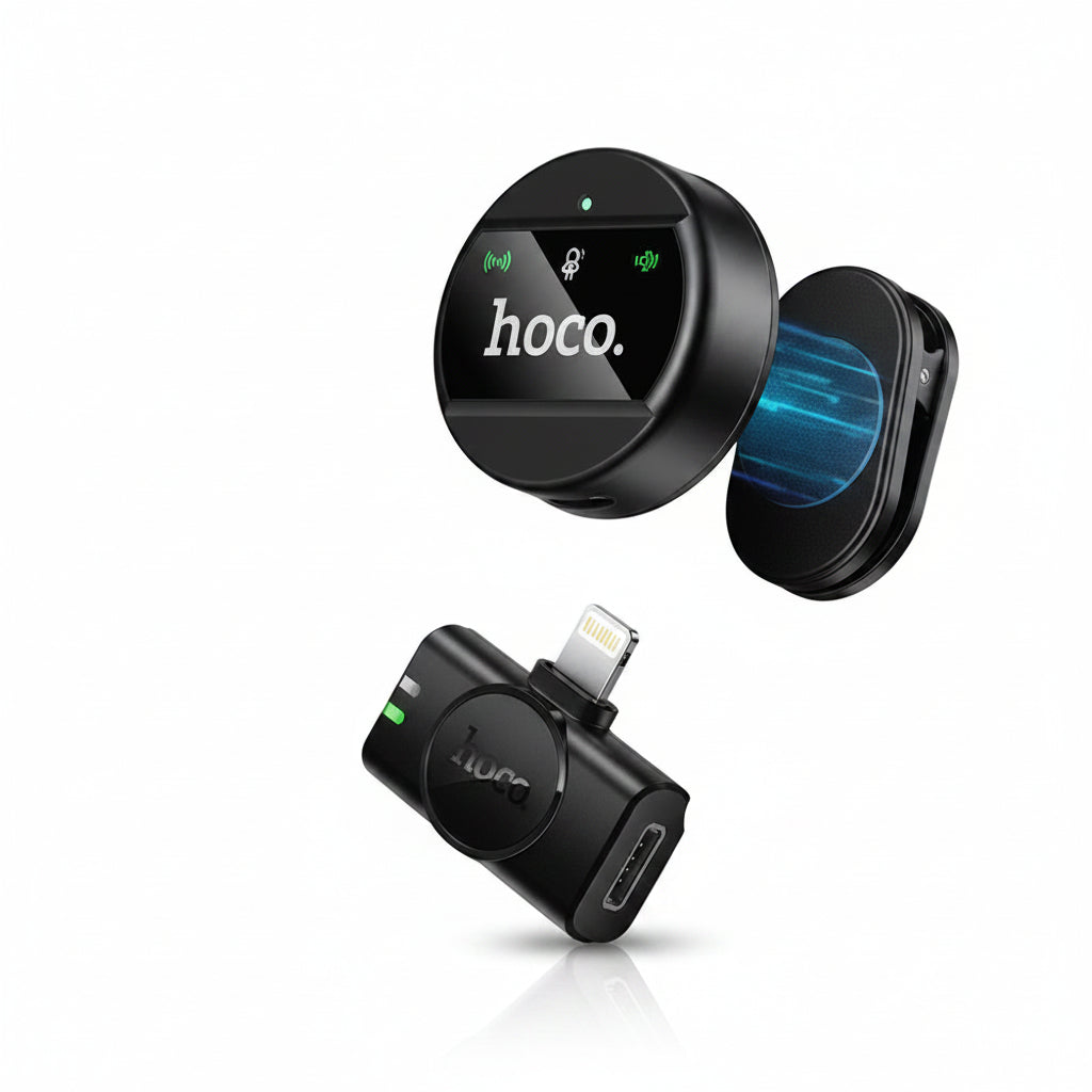 Hoco Magnetic & Lapel Clip Wirelees Microphone Lightning - L21 Black