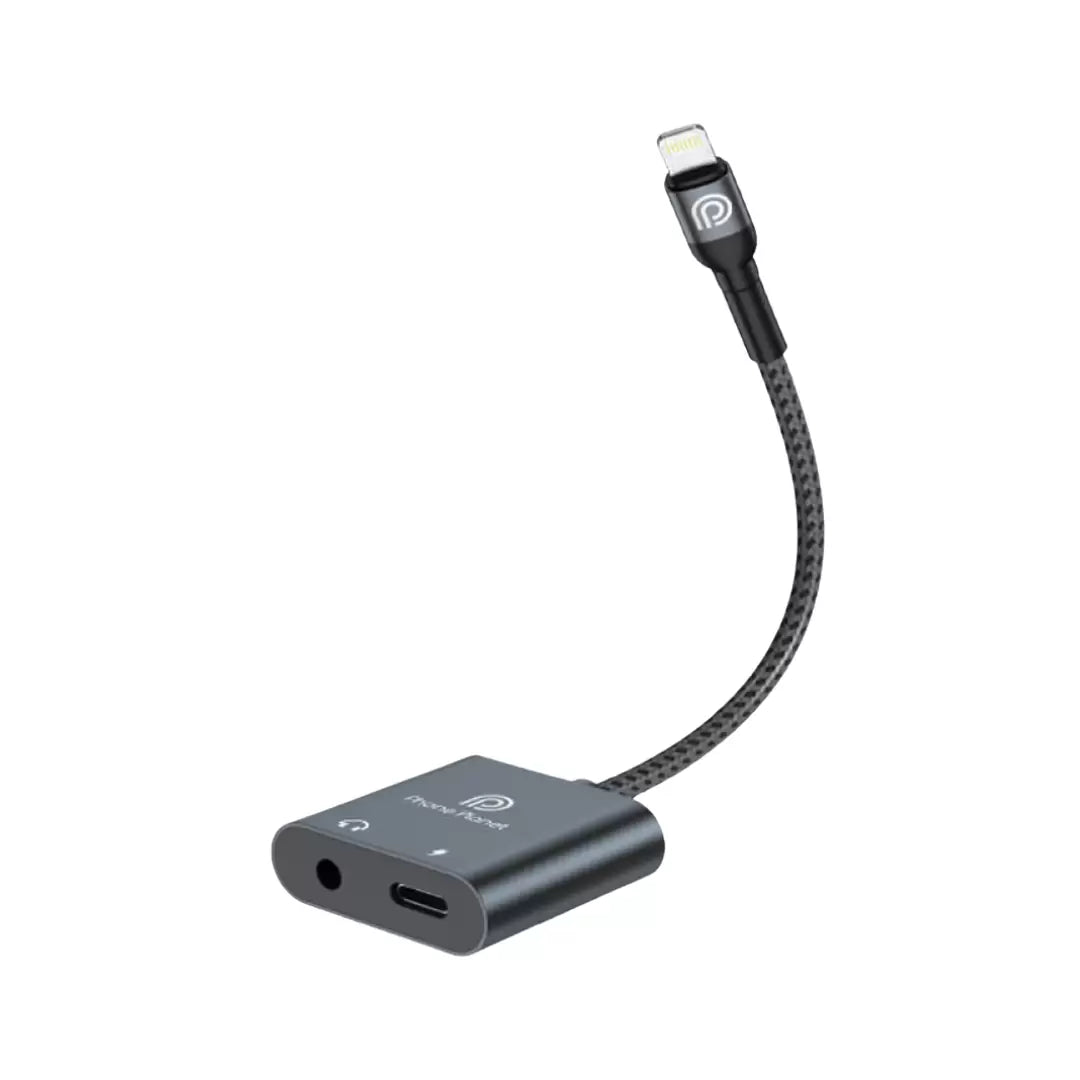 Phone Planet Braided Audio Lightning Connector Cables 2 in 1 Listening & Charging