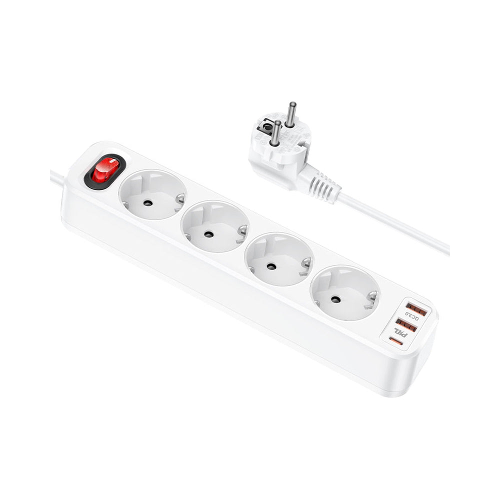 Hoco USB+4 BIT Multifunctional Safety Socket 4000W (NS-1)1.8m